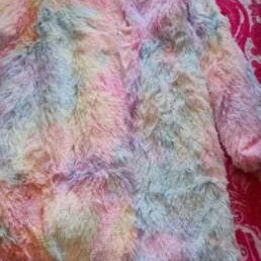 Faux fur tie dye coat - Picture 5 of 6